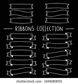 Ribbons banners set. Ribbons collection. Flat ribbon isolated on white background. Ribbons vector and illustrations.
