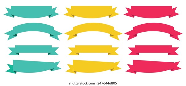 ribbons banners set. colorful banner ribbon vector isolated on white background. vector illustration.
