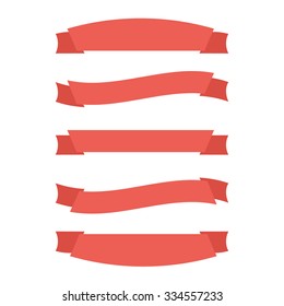 Ribbons and banners set isolated on white background.