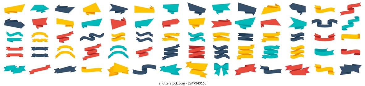 Ribbons Banners set. Quality label, Tag and Badges collection. Colorful vector Ribbon Banners. Ribbon elements. Ribbons collection. EPS 10