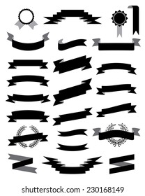 ribbons black retro set
