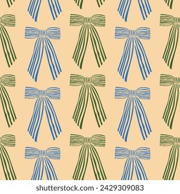 ribbons, bow, coquette, girly seamless pattern background, print, pattern, greeting card, banners, web, wrapping paper, fashion, fabric, textile, wallpaper, cover