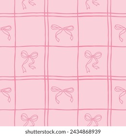 ribbons, bow, coquette, girly seamless pattern background, print, pattern, greeting card, banners, web, wrapping paper, fashion, fabric, textile, wallpaper, cover