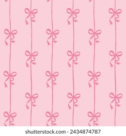 ribbons, bow, coquette, girly seamless pattern background, print, pattern, greeting card, banners, web, wrapping paper, fashion, fabric, textile, wallpaper, cover