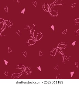 ribbons, bow, coquette, girly seamless pattern background, print, pattern, greeting card, banners, web, wrapping paper, fashion, fabric, textile, wallpaper, cover