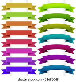 Ribbons Collection, Isolated On White Background, Vector Illustration