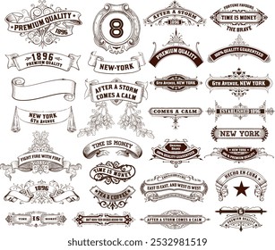 Ribbons collection. Ribbon banner vector art. Ribbons and banners. Flat ribbons. Set of Ribbons and banner. Banner illustration. Set of banner. Set of scroll ribbon, vintage. blank, template