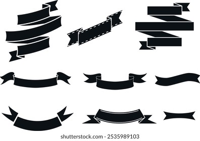 Ribbons collection. Ribbon banner vector art. Ribbons and banners. Flat ribbons. Set of Ribbons and banner. Banner illustration. Set of banner. Set of scroll ribbon, vintage. blank