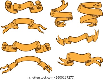 Ribbons collection. Ribbon banner vector art. Ribbons and banners. Flat ribbons. Set of Ribbons and banner. Banner illustration. Set of banner. Set of scroll ribbon, vintage. blank