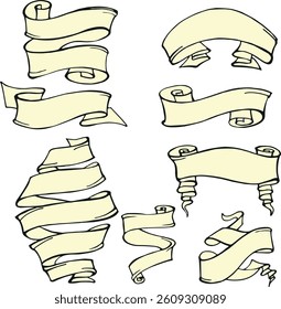 Ribbons collection. Ribbon banner vector art. Ribbons and banners. Flat ribbons. Set of Ribbons and banner. Banner illustration. Set of banner. Set of scroll ribbon, vintage. blank