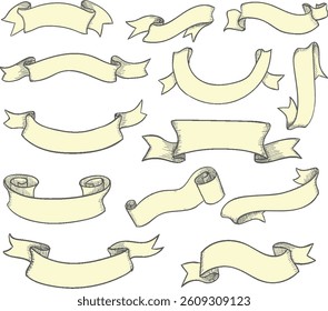 Ribbons collection. Ribbon banner vector art. Ribbons and banners. Flat ribbons. Set of Ribbons and banner. Banner illustration. Set of banner. Set of scroll ribbon, vintage. blank