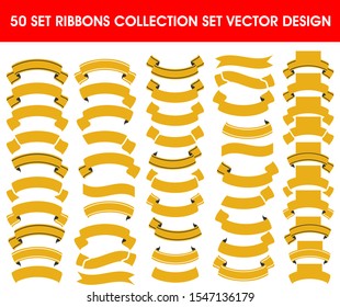 Ribbons Collection, Set 50 Vector Design