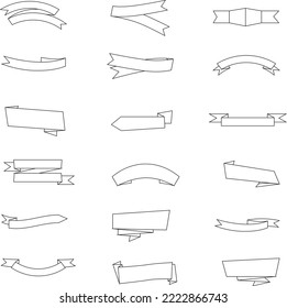 Ribbons concept element 1 outline collection set