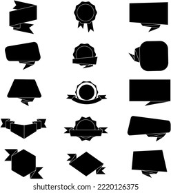 Ribbons concept element 2 black and white collection set