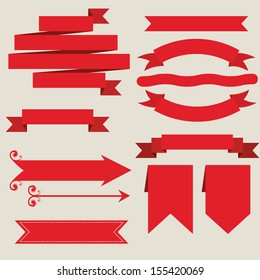 ribbons design over beige background vector illustration 