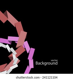 Ribbons of different colors on a black background.