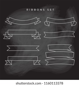 ribbons doodle hand drawn collection 