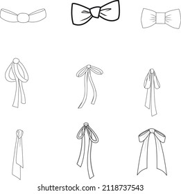 Ribbons and drawstrings fashion flat templates