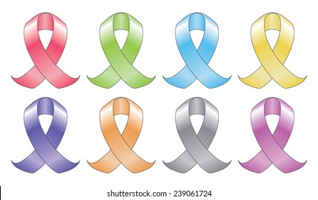 Ribbons Eight Colors Illustration Ribbon Such Stock Vector (Royalty ...