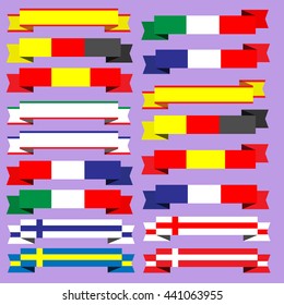 Ribbons of europe vector