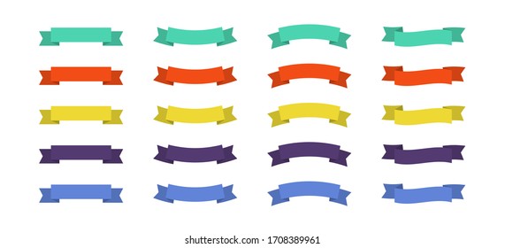 Ribbons flat set icon for concept design. Vector illustration