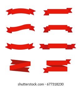Ribbons in flat style.