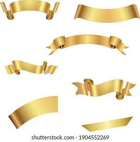Ribbons with golden ribbon vector design 