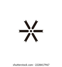 Ribbons, hexagon circle geometric symbol simple logo vector