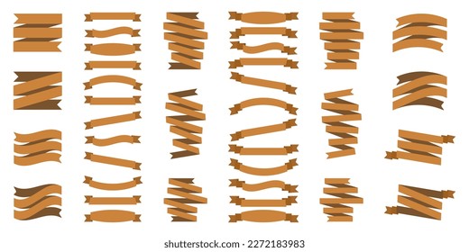 Ribbons icon. Set.  Vector illustration on a white background.
