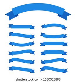 ribbons icons in blue on a white background. vector illustration.