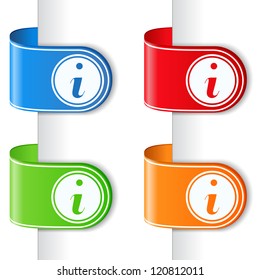 Ribbons with information symbol, vector eps10 illustration