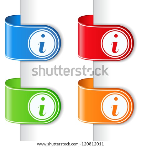Ribbons with information symbol, vector eps10 illustration