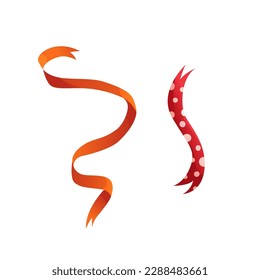 Ribbons Isolated. Icon Tailor Tools. Vector Illustration in Cartoon Style.