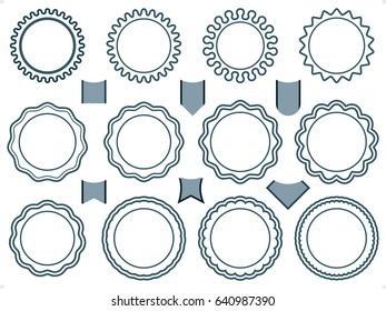 Ribbons and labels flat design set.