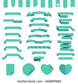 Ribbons and other design elements in flat style.