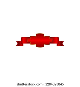 ribbons, red, sash illustration. Element of color bows and ribbons illustration for mobile concept and web apps. Detailed ribbons, red, sash icon can be used for web and mobile