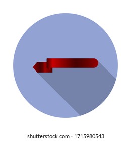 ribbons, red, sash long shadow icon. Simple color vector of Ribbons icons for ui and ux, website or mobile application