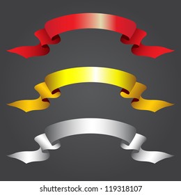 ribbons retro style set. Vector design elements.