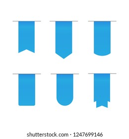 Ribbons scroll banner. Banner label blue vector