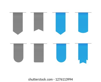 Ribbons scroll banner. Banner label blue vector