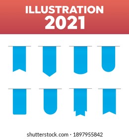Ribbons scroll banner. Banner label blue vector
