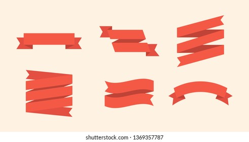 Ribbons set of 12 bunners. Colorful set Ribbin. Flat design graphic elements collection. Vector ribbons and banners. Vector