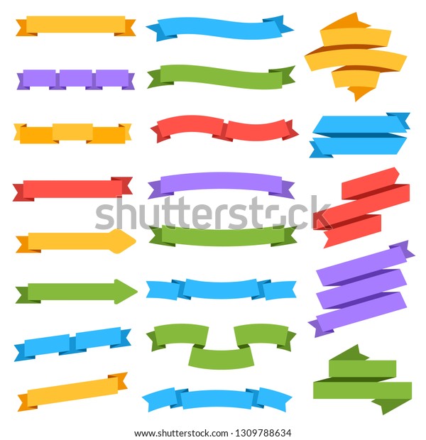 Ribbons Set Blank Colorful Label Price Stock Vector (Royalty Free ...