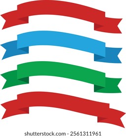 Ribbons set colorful vector illustration on white background on isolated