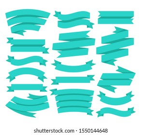 Ribbons set. Flat design graphic elements. Vector banners