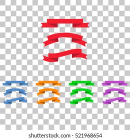 Ribbons set isolated on chess background