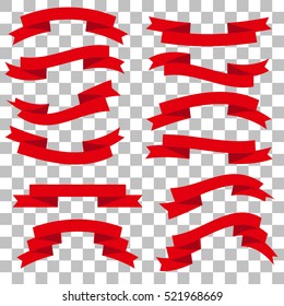 Ribbons set isolated on chess background