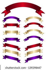 Ribbons Set, Isolated On White Background
