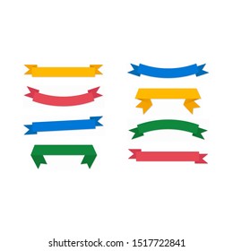 Ribbons Set, Isolated On White Background, Vector Illustration