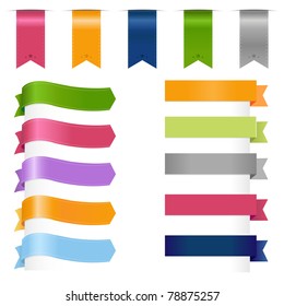 Ribbons Set, Isolated On White Background, Vector Illustration